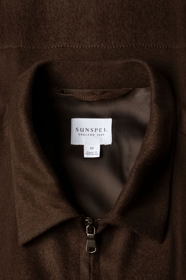 Sunspel Boiled Wool Harrington Zip Jacket