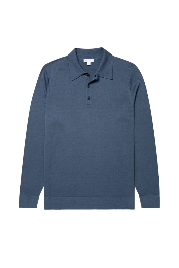Sunspel Merino LS Polo Shirt