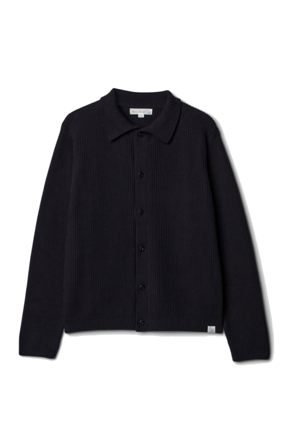 Merz b. Schwanen Knitted Sturdy Ribbed Shirt Jacket