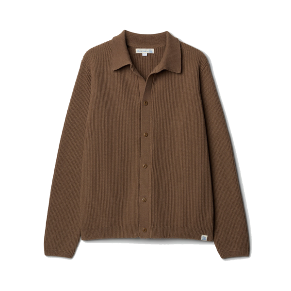 Merz b. Schwanen Knitted Sturdy Ribbed Shirt Jacket