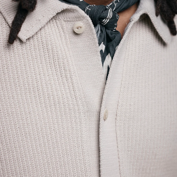 Merz b. Schwanen Knitted Sturdy Ribbed Shirt Jacket