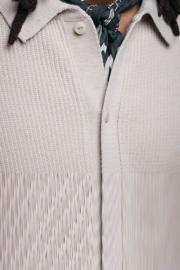 Merz b. Schwanen Knitted Sturdy Ribbed Shirt Jacket