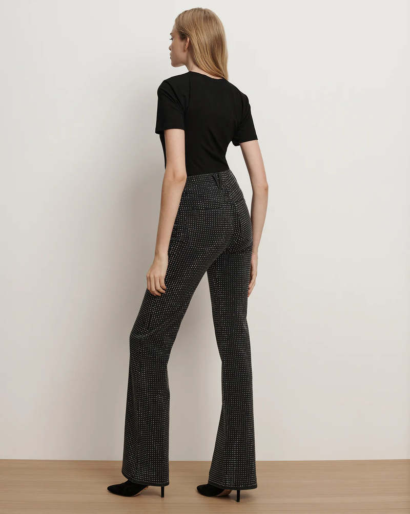 Veronica Beard Crosbie Rhinestone Jeans - Washed Onyx