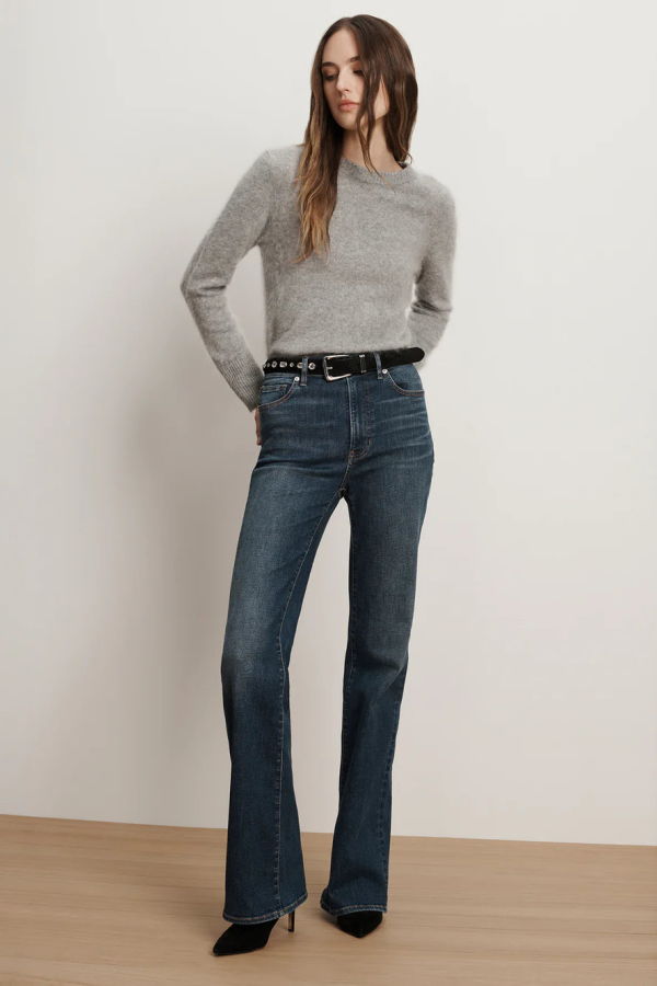 Veronica Beard Crosbie Slim Wide-Leg Jean - City Lights