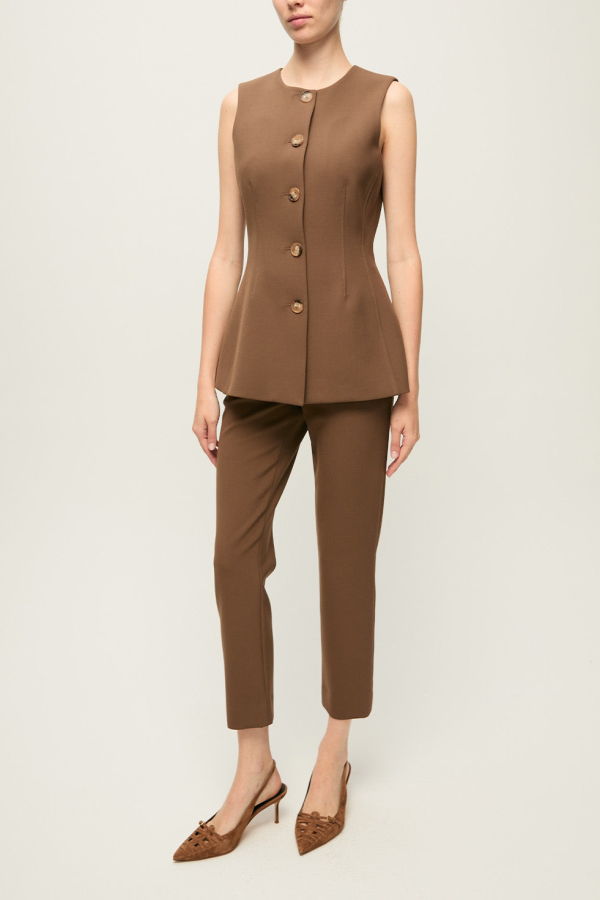 Veronica Beard Jessup Vest - Walnut
