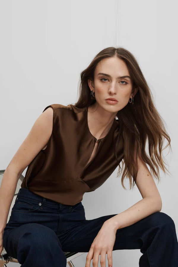 Veronica Beard Sparrow Top - Walnut