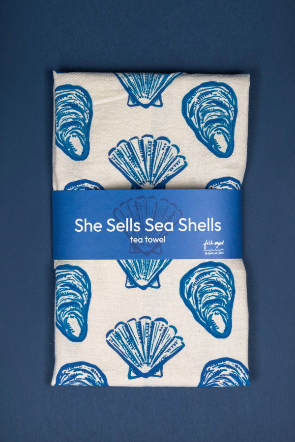 Fish Eyed Seaside Dish Towel
