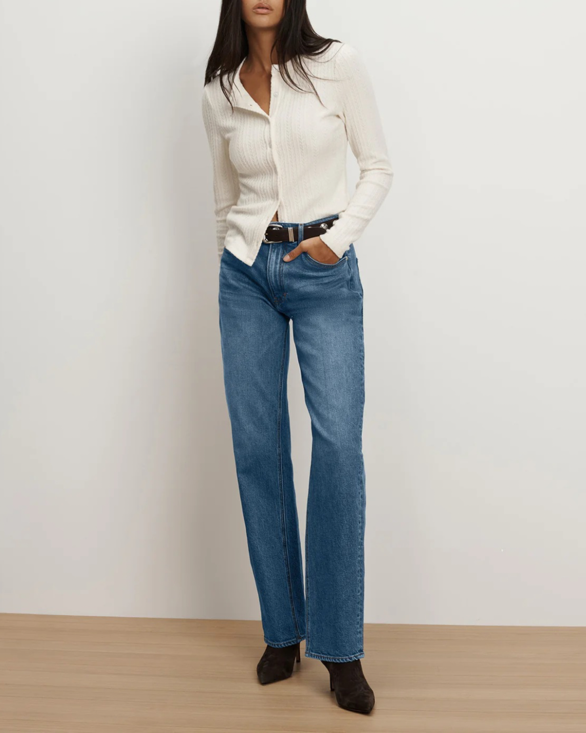 Veronica Beard Suede Studded Arch Belt - Espresso - Image 4 of 5