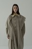 K M by L A N G E Mavka Oversize Cocoon Scarf Coat - Sand - Thumbnail 3