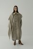 K M by L A N G E Mavka Oversize Cocoon Scarf Coat - Sand - Thumbnail 4