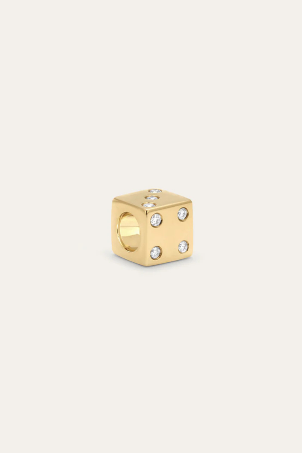 Adina Reyter Diamond Gold Dice Bead