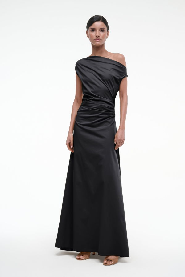 Staud Phare Silk Maxi Dress - Black