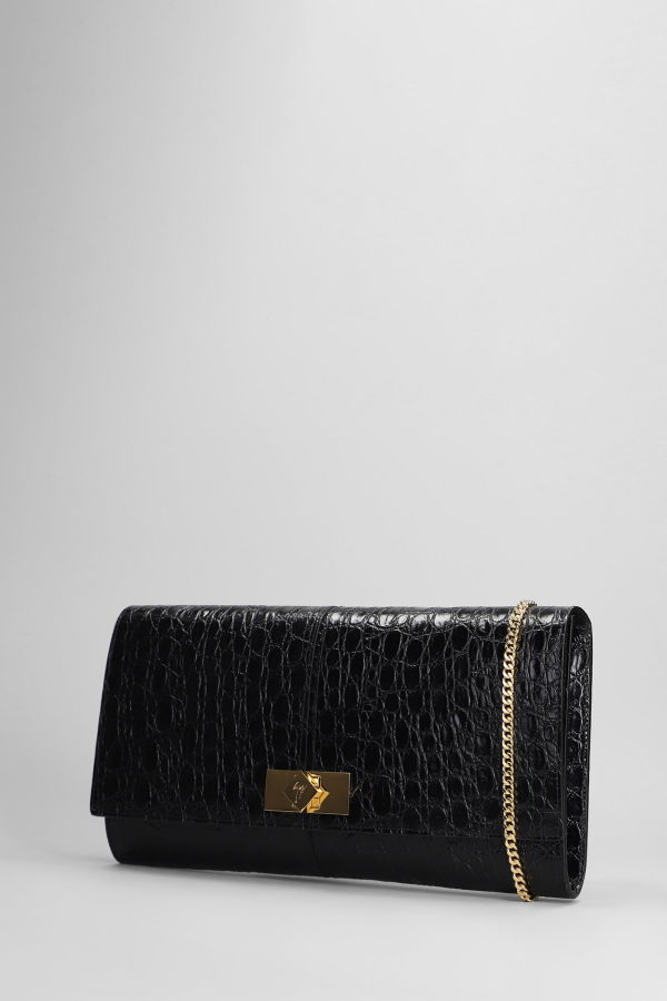Giuseppe Zanotti Montserrat Crocco Clutch - Black