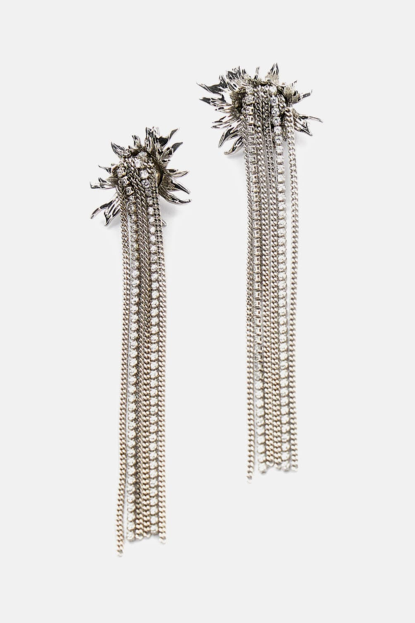 Alexander McQueen Sunflower Earrings - Silver