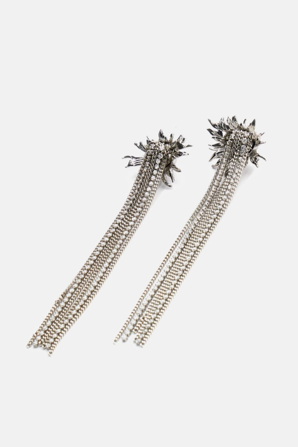 Alexander McQueen Sunflower Earrings - Silver