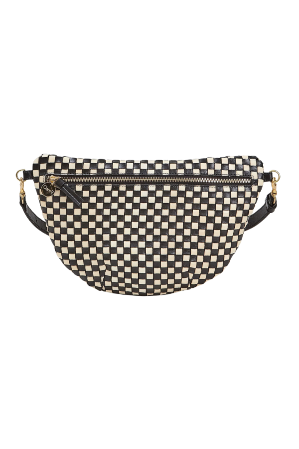 Clare V. Grande Fanny Woven Checker Fanny Pack