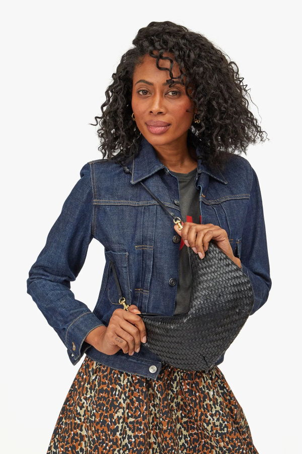 Clare V. Lune Woven Zig-Zag Shoulder Bag