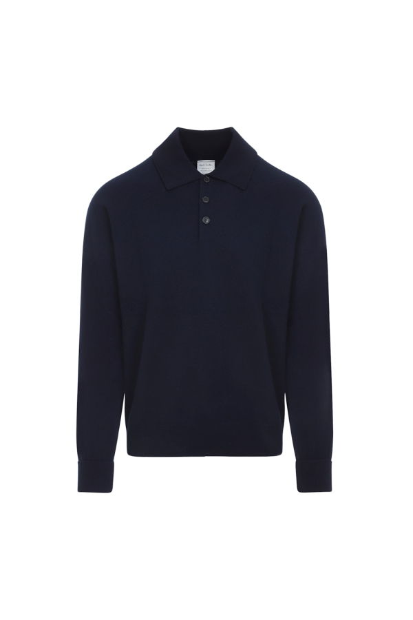 PAUL SMITH Ls Polo Sweater - Blue