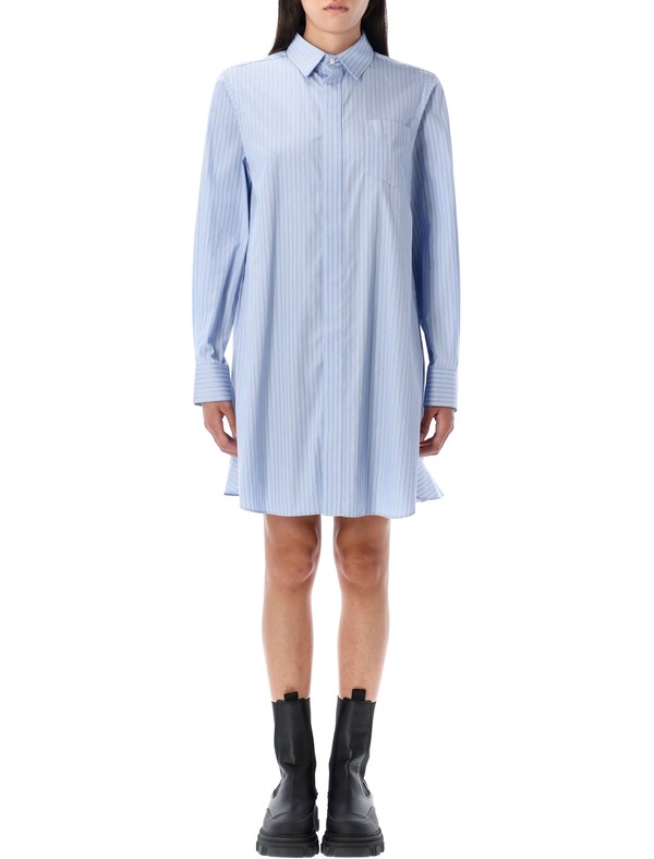 sacai Striped Shirt Dress - Lightblue Stripe