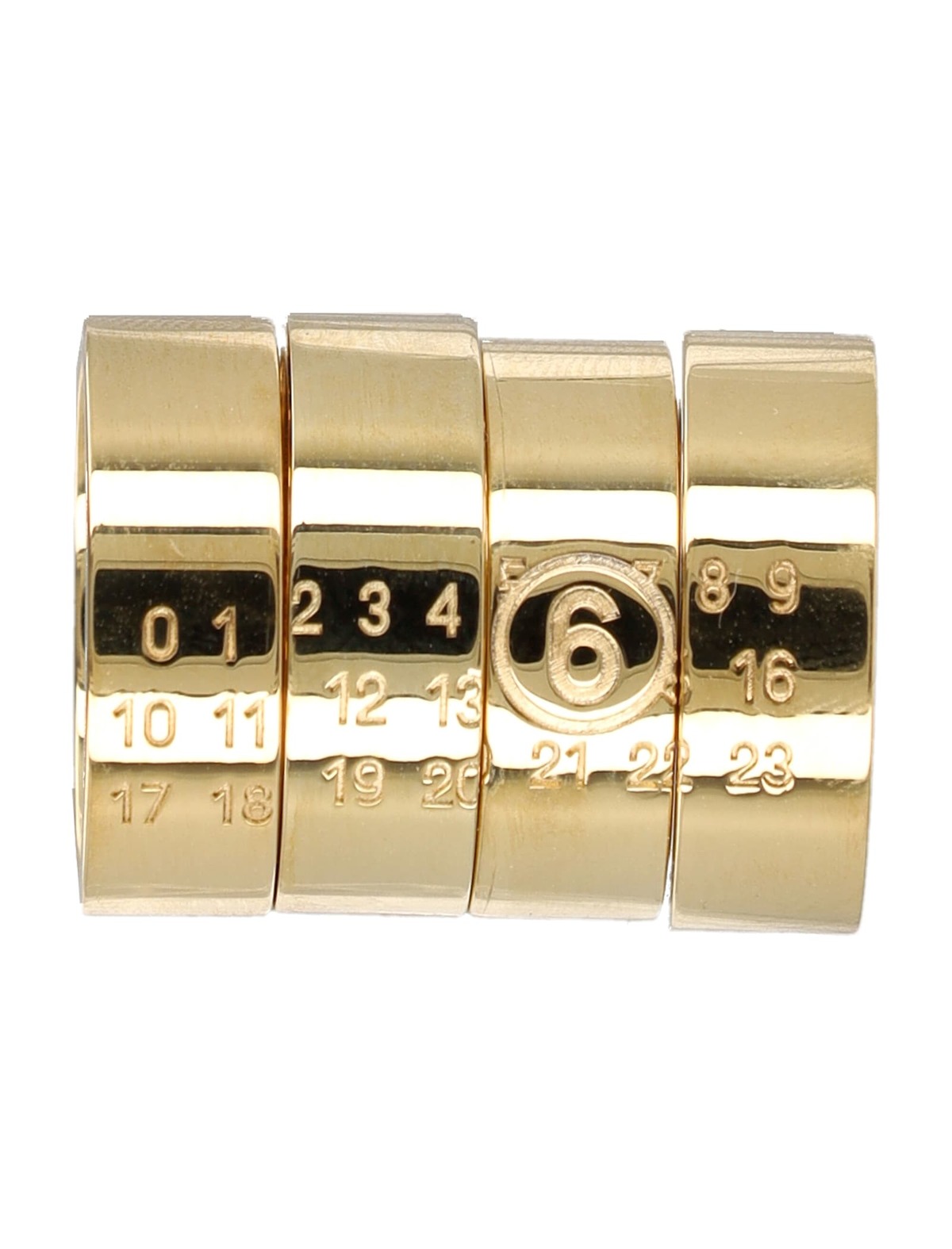 MM6 Maison Margiela Stacked Numeric Metal Ring - Gold - Image 1 of 2