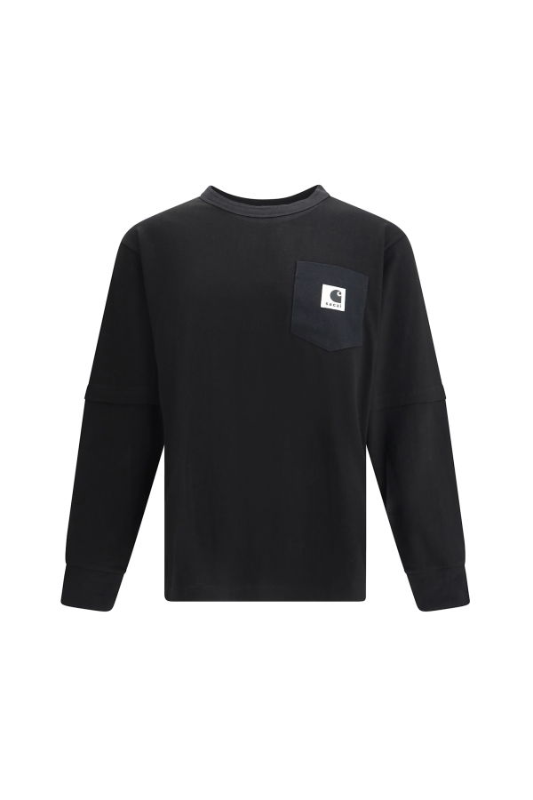 sacai Wip Cotton Jersey L/s T-shirt By Sacai X Carhartt