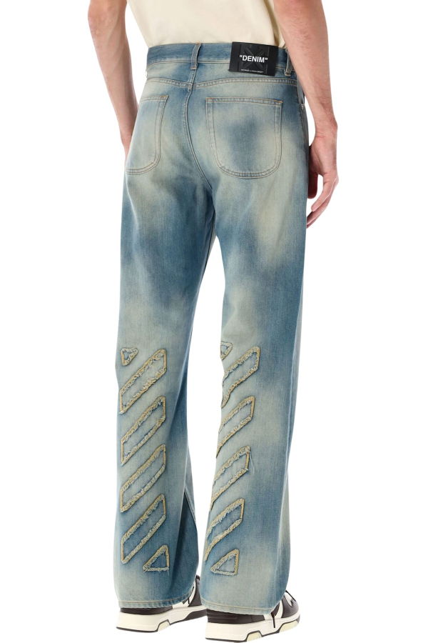 Off-White Diag Raw Patch 90s Skate Jeans - Dirty Blue