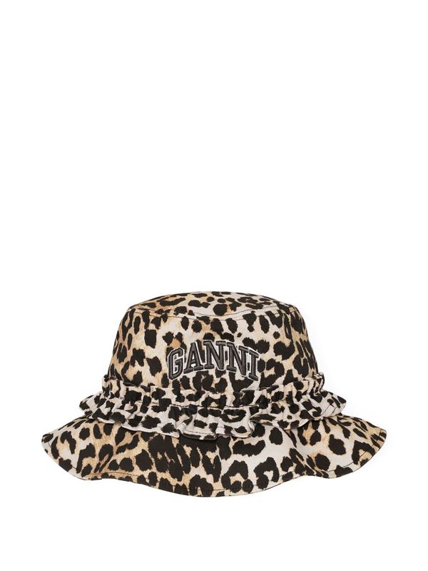 Ganni Canvas Bucket Hat - Brown