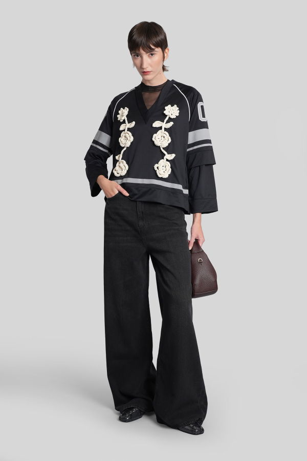 Ganni Jeans In Black Cotton Jeans - Black