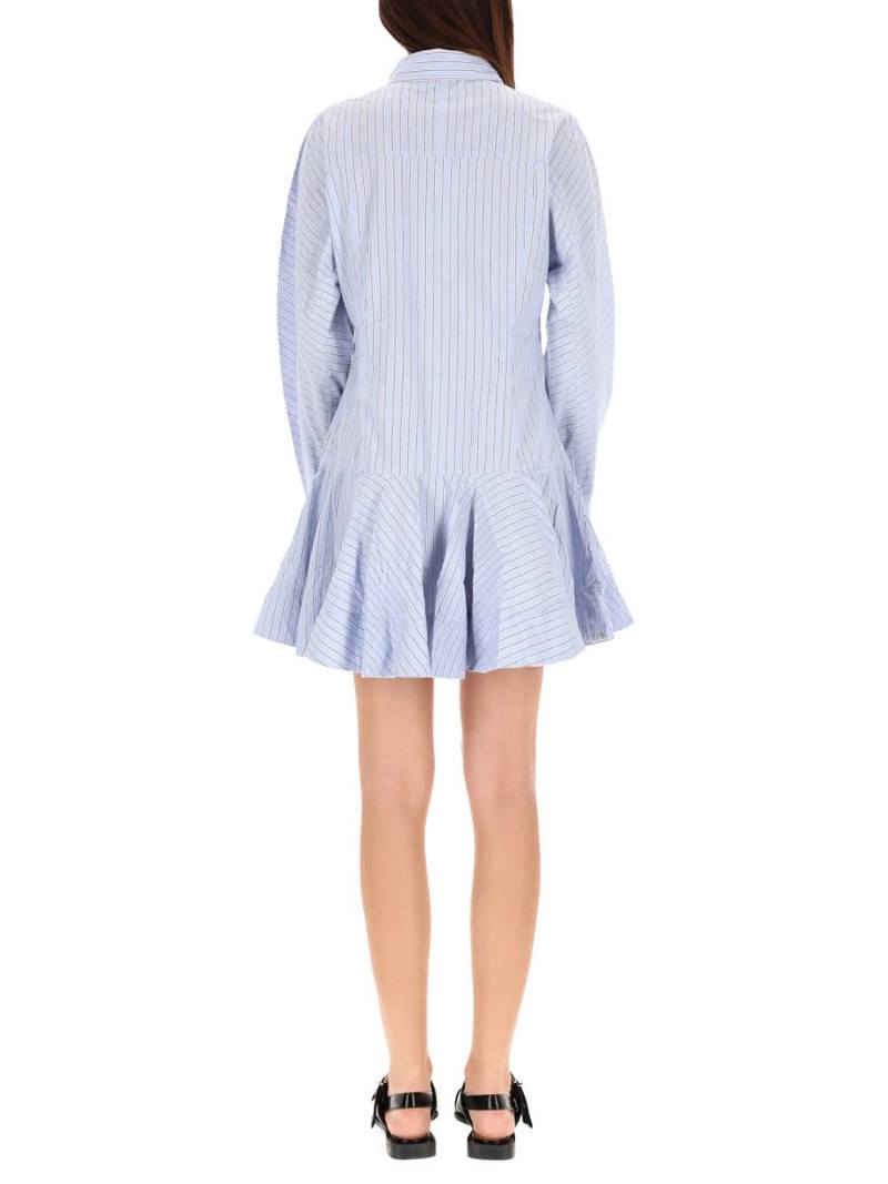 Ganni Striped Chemisier Dress - Baby Blue