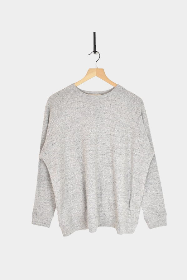 ICHI ANTIQUITES Thermal Knit Cotton Pullover - Gray