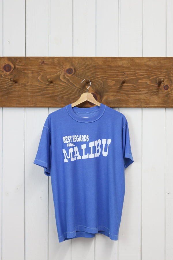 Best Regards - Upcycled Destination Goods Malibu Postcard Tee - Royal Blue