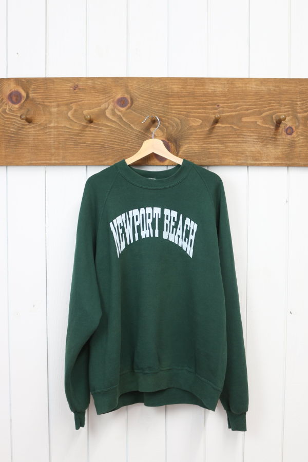 Best Regards - Upcycled Destination Goods Venice Inside-Out Postcard Sweatshirt - Forest Green