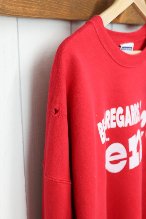 Best Regards - Upcycled Destination Goods Venice Postcard Sweatshirt - Red