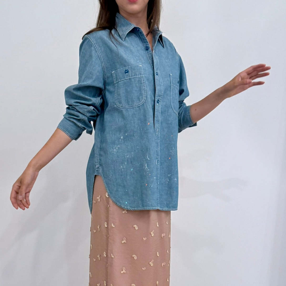 Chimala Chambray Work Shirt - Blue - Image 5 of 5