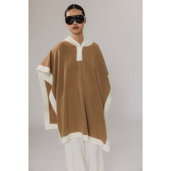 MADELEINE THOMPSON Hawk Poncho - Camel