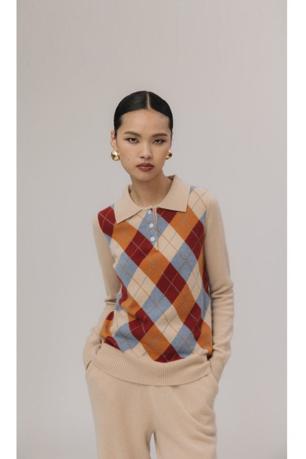 MADELEINE THOMPSON Magpie Top - Rusty Red Mix