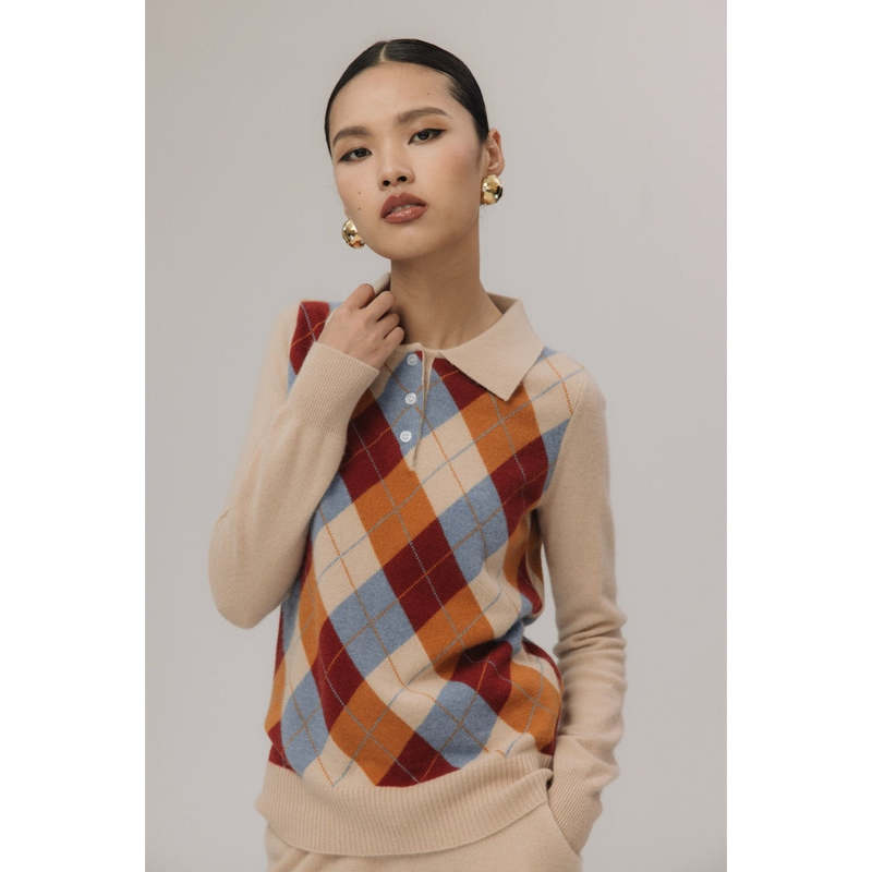 MADELEINE THOMPSON Magpie Top - Rusty Red Mix