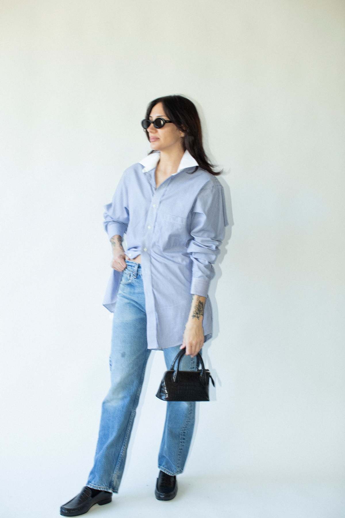 Vintage Contrast Collar Button Up Shirt - Image 5 of 7