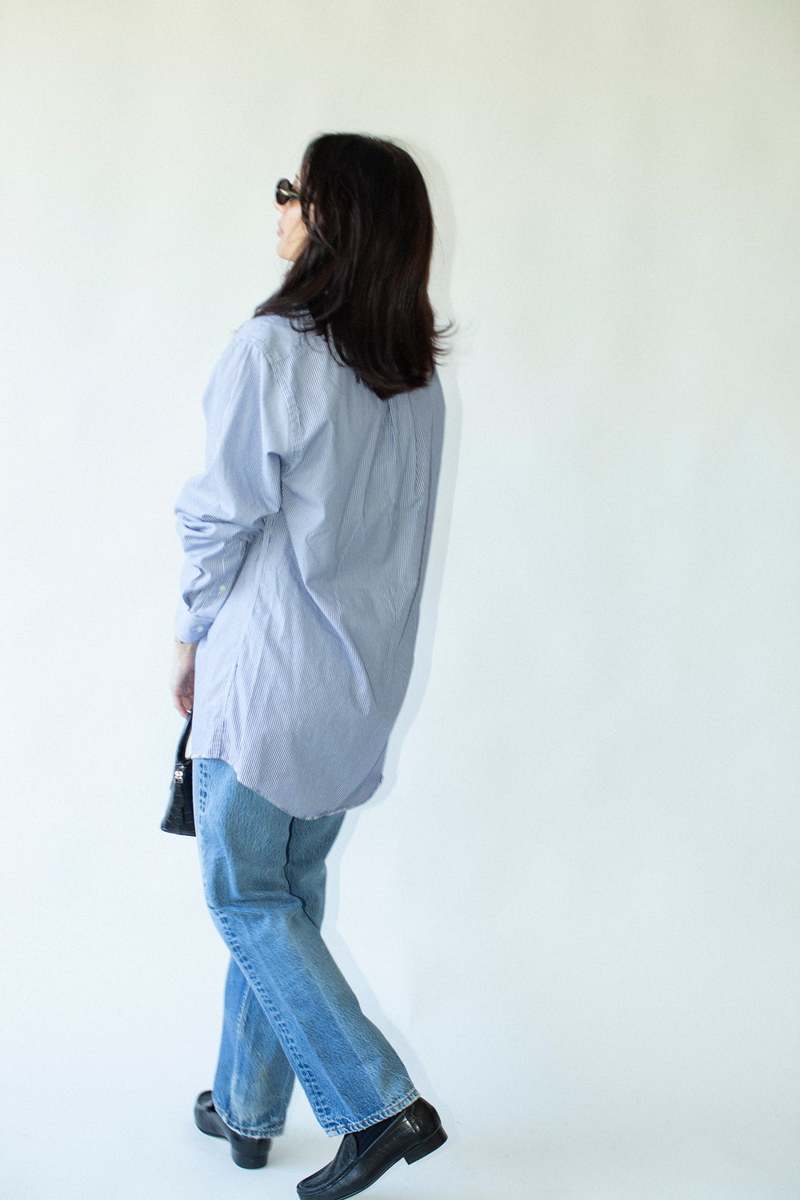 Vintage Contrast Collar Button Up Shirt