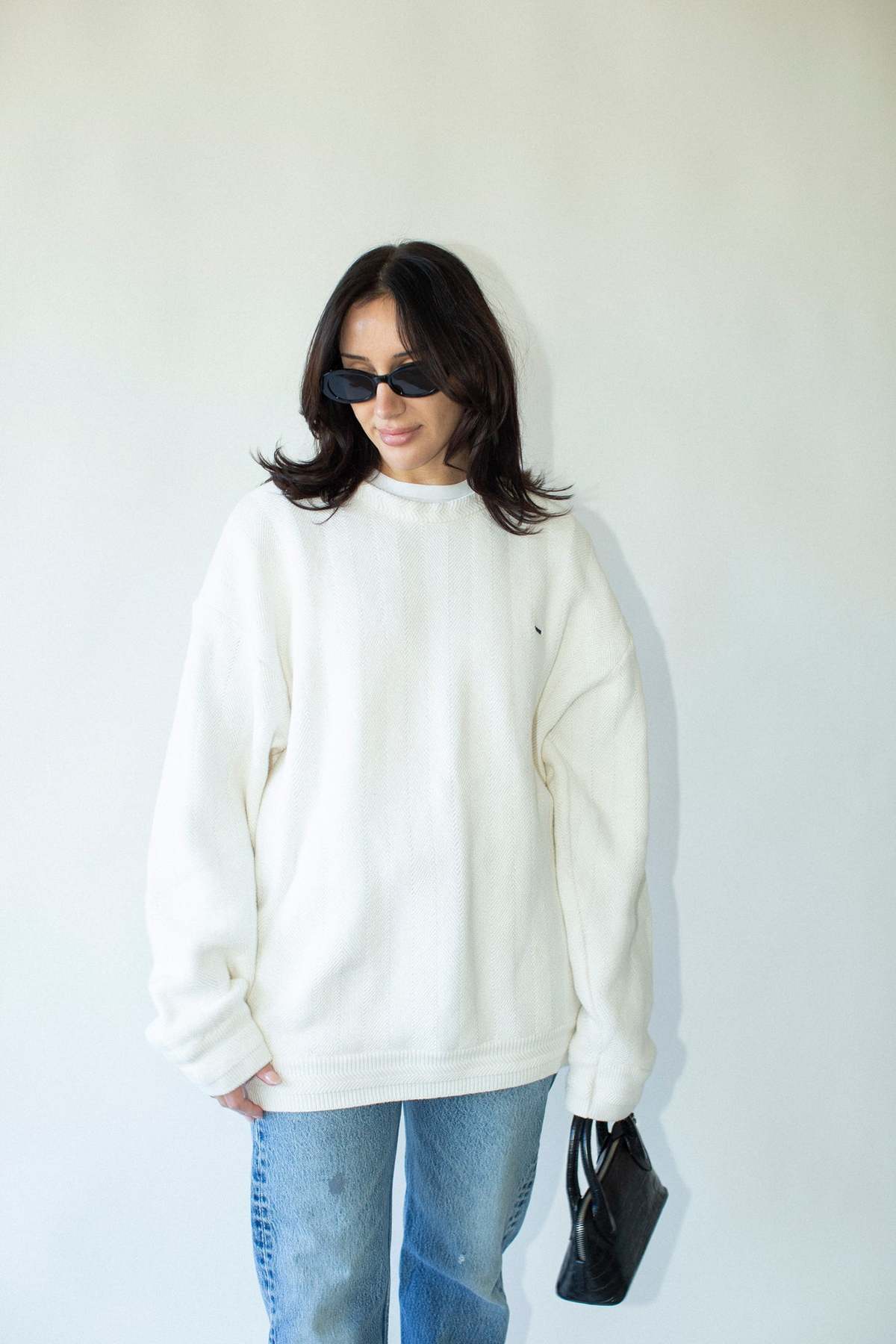Vintage White Cotton Sweater - Image 1 of 6