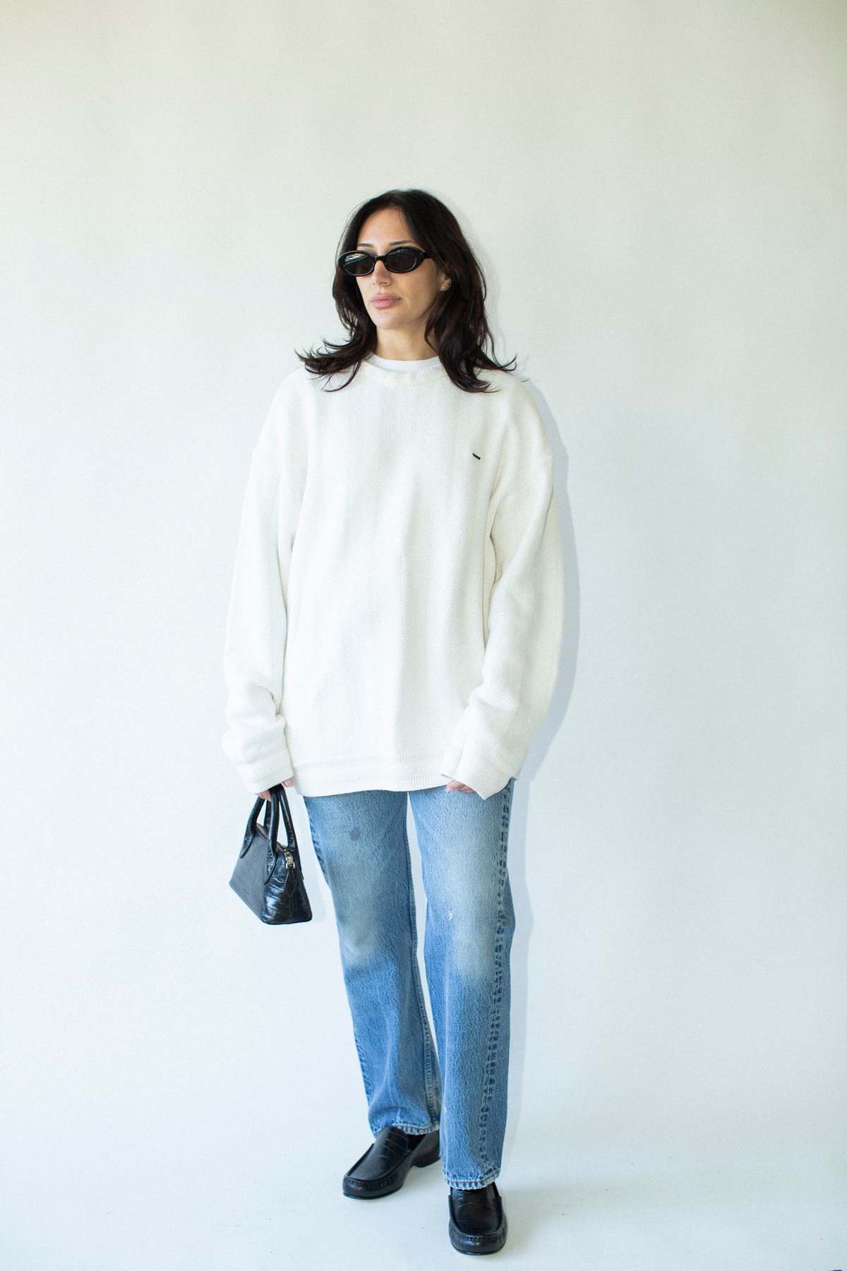 Vintage White Cotton Sweater - Image 2 of 6
