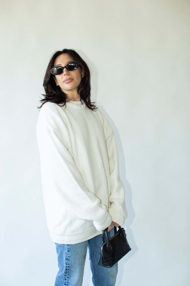 Vintage White Cotton Sweater