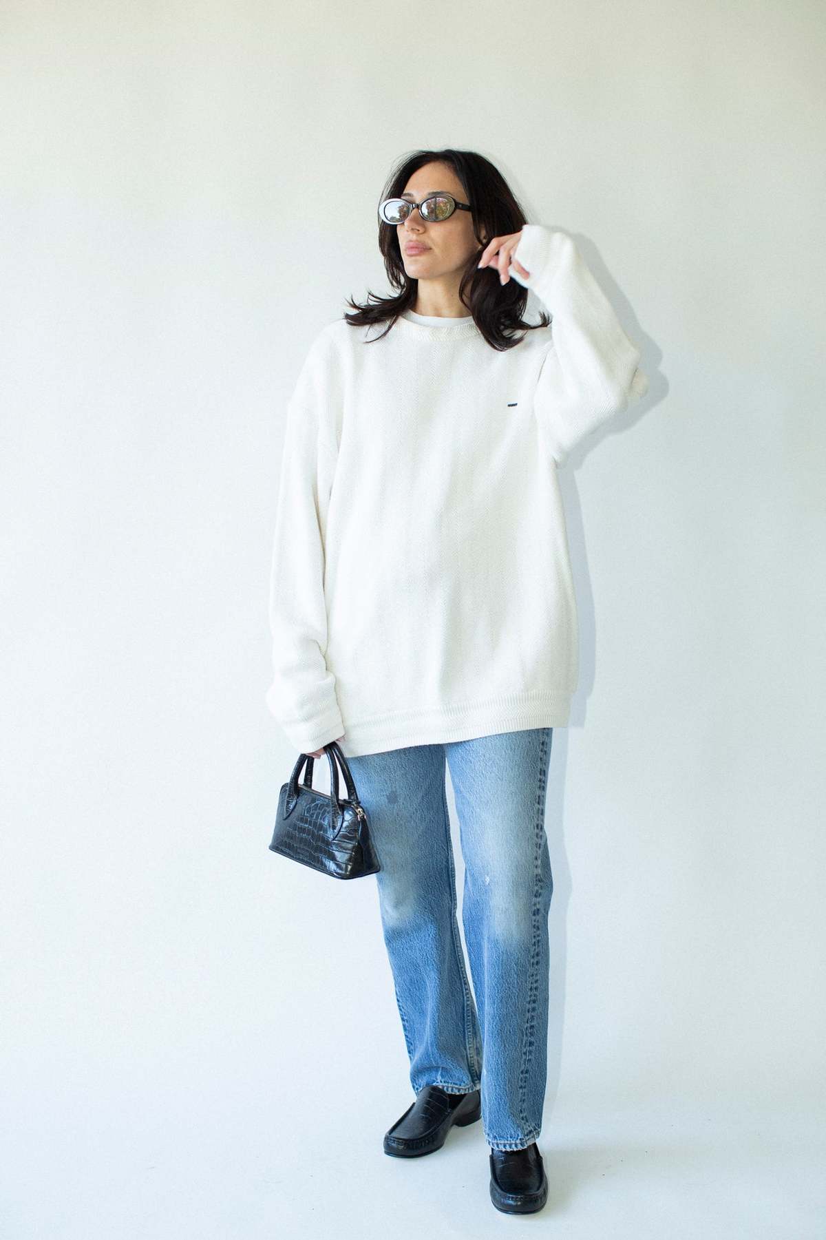 Vintage White Cotton Sweater - Image 4 of 6