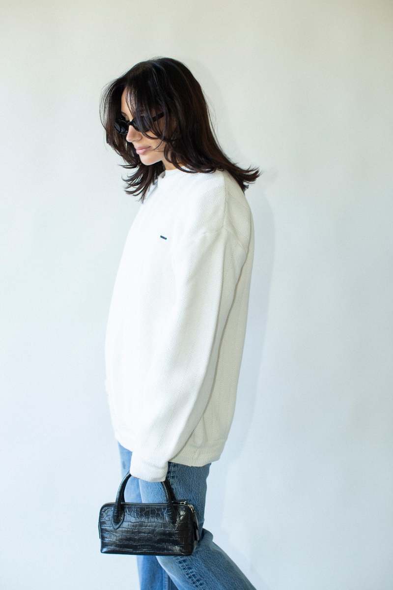 Vintage White Cotton Sweater
