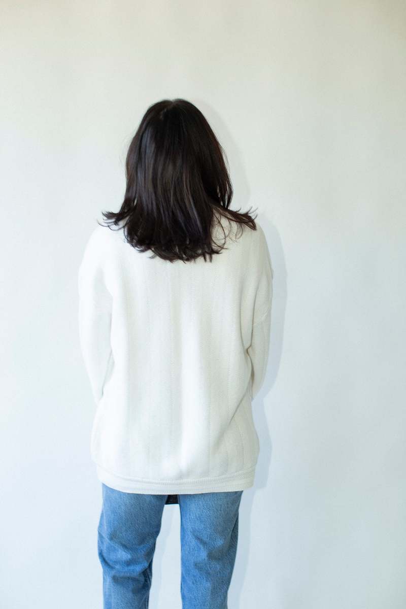 Vintage White Cotton Sweater