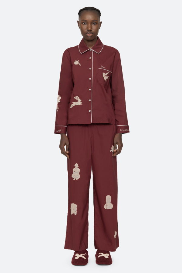 Sea NY Mika Pajama Set - Burgundy