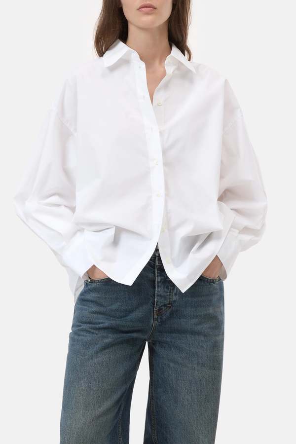 Closed Cape White Shirt - White