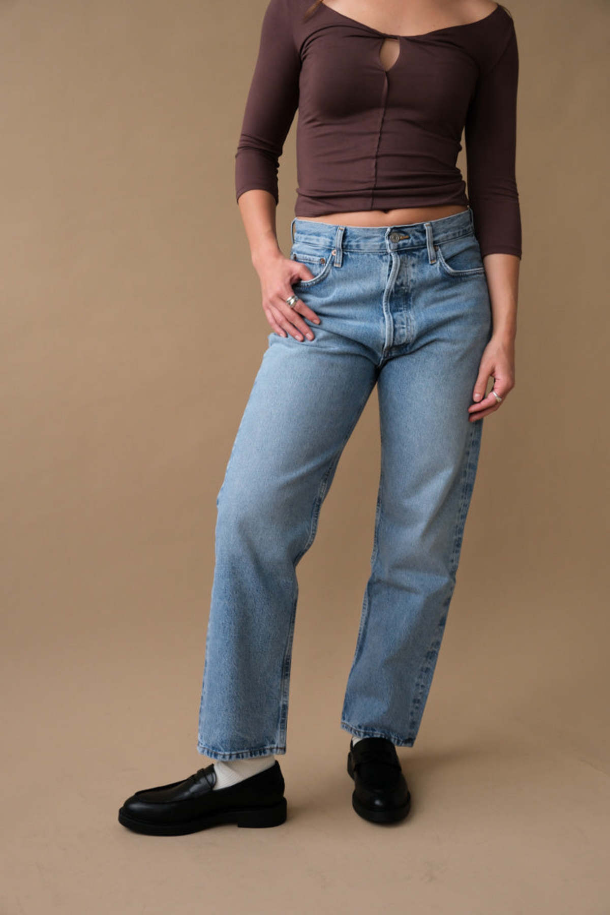 AGOLDE 90's Pinch Waist Crop Jeans - Stage - Image 3 of 5