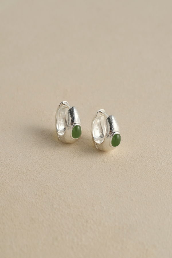 Pamela Love Tapered Stone Hoops Earrings