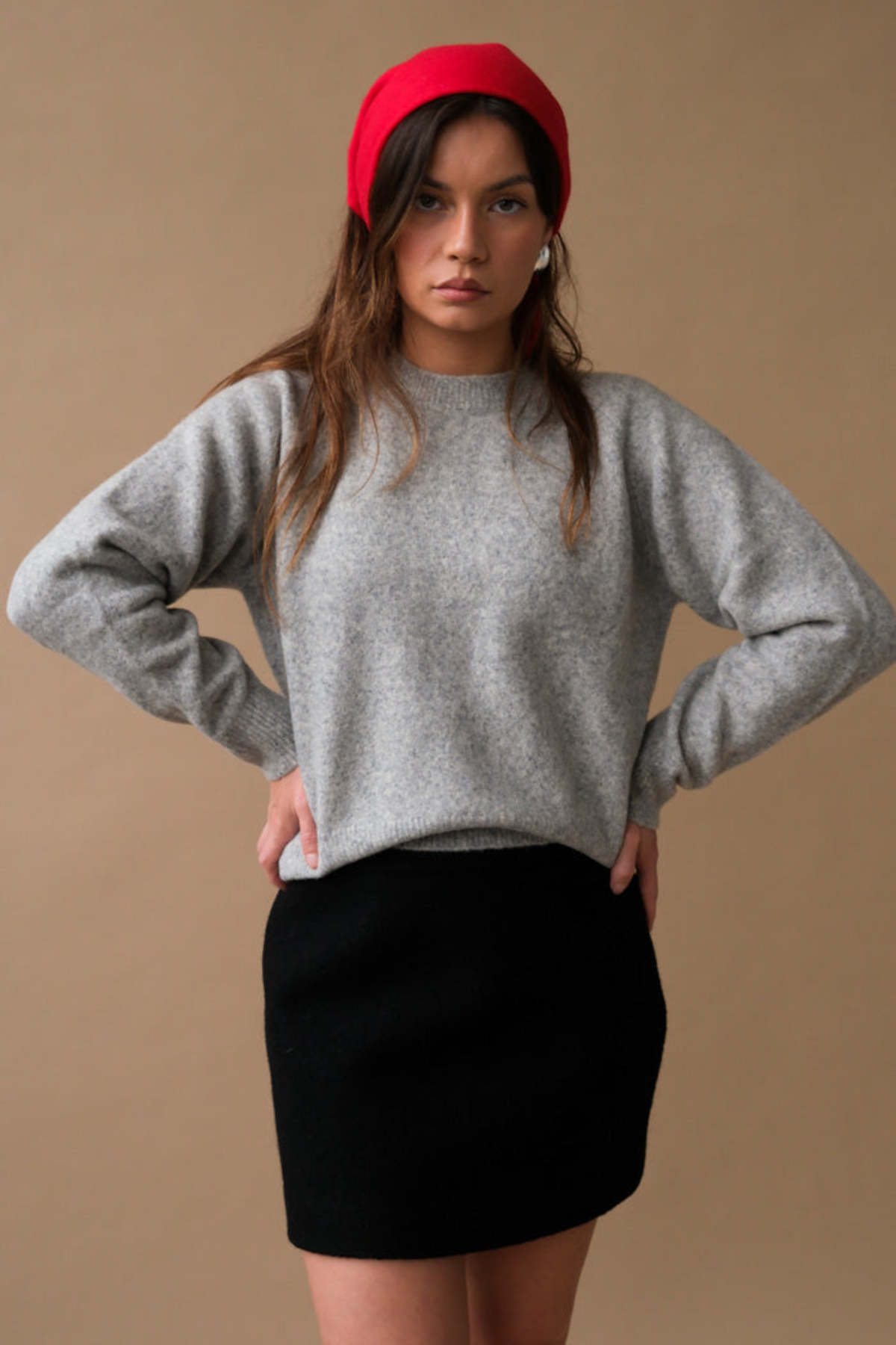 Dunst Shaggy Dog Sweater - Light Melange Grey - Image 2 of 9